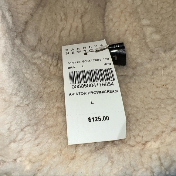 Barney’s New York Sheepskin Aviator Size L Made In U.K. NWT - Picture 6 of 7